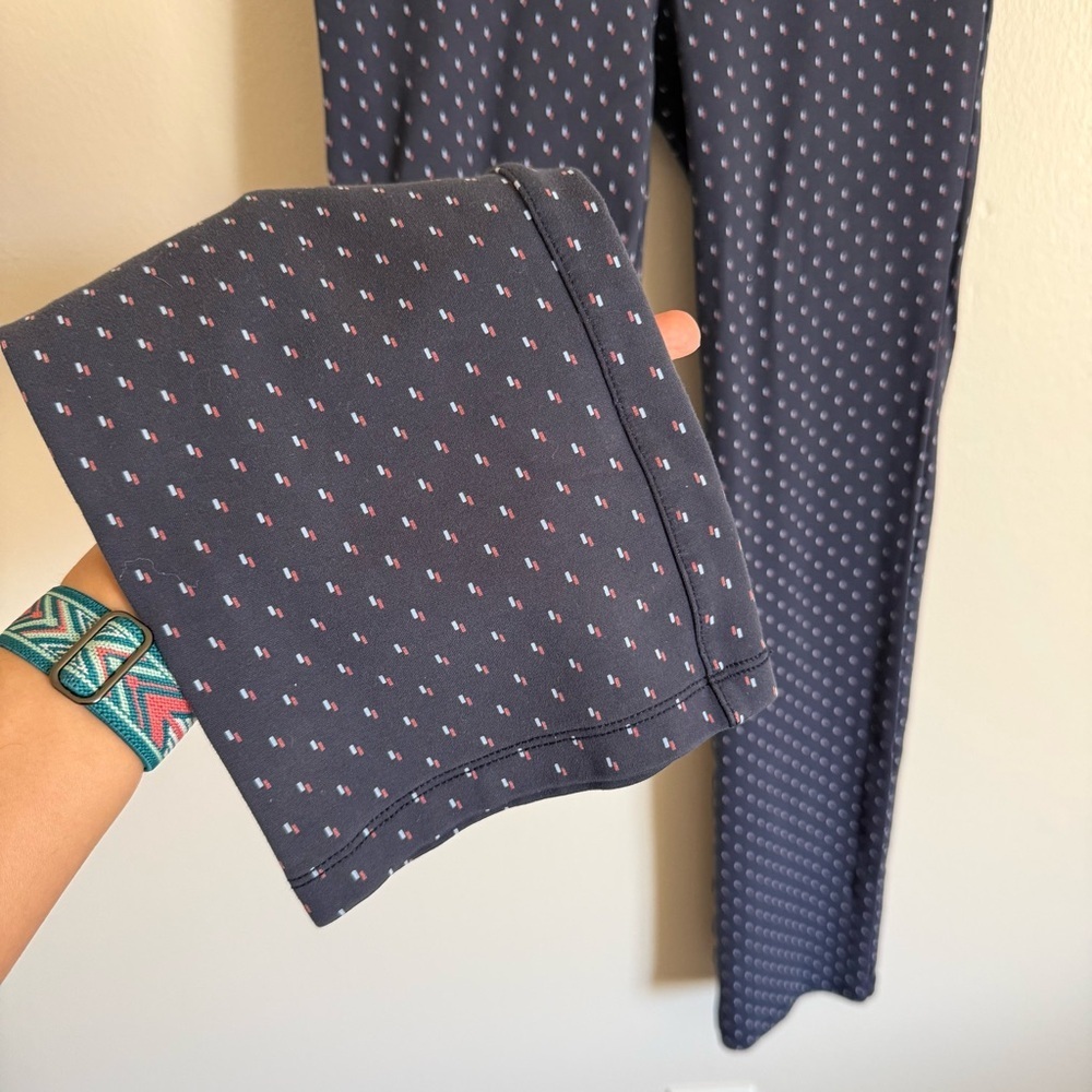 Betabrand Navy Patterned Womens Straight Leg Yoga Dress Pants Pull On Small Long - Picture 5 of 8